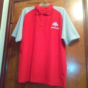 Ohio State Univ Men's XL scarlet and gray polo shirt